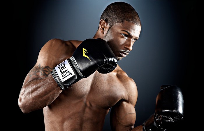 Boxer wearing Everlast gloves