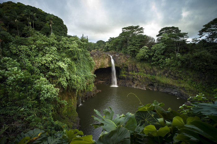 Rainbow Falls Waterfall in Hawaii, USA