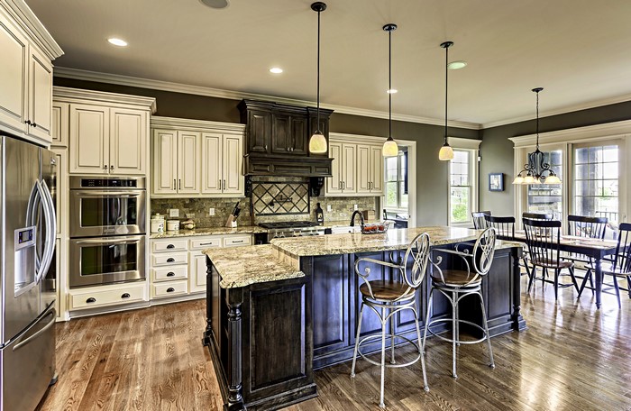 Modern Kitchen with Island and Dining Area