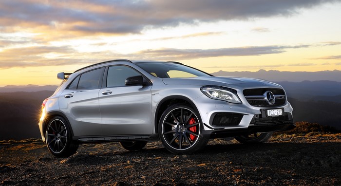 Silver Mercedes-Benz GLA-class AMG 4MATIC X156