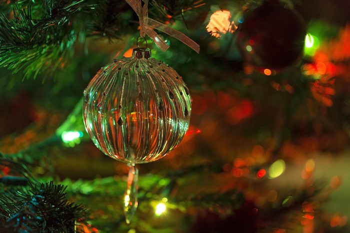 Christmas ornament on a decorated tree