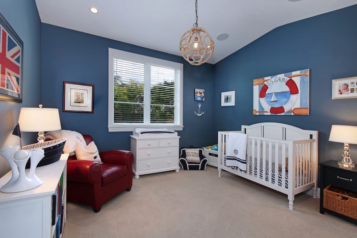 Nautical Nursery with Crib and Armchair