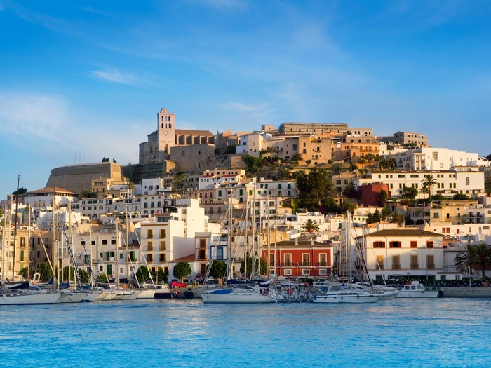 Ibiza Old Town with Marina and Sailing Boats