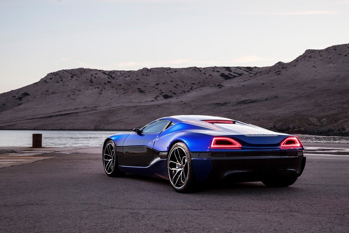 4K 2014 Rimac Concept One blue back view