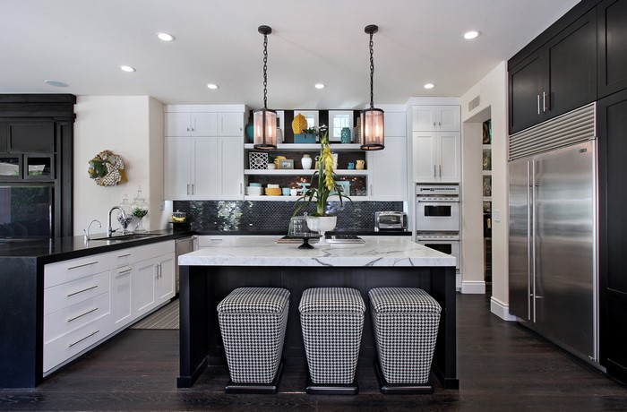 Modern Kitchen with Island and Pendants