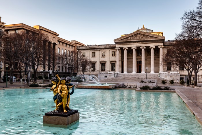 Palace of Justice with Fountain and Sculpture, Marseille, France