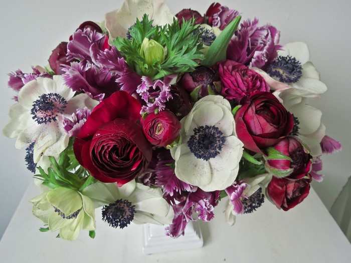 Bouquet of Anemones, Ranunculus, and Tulips