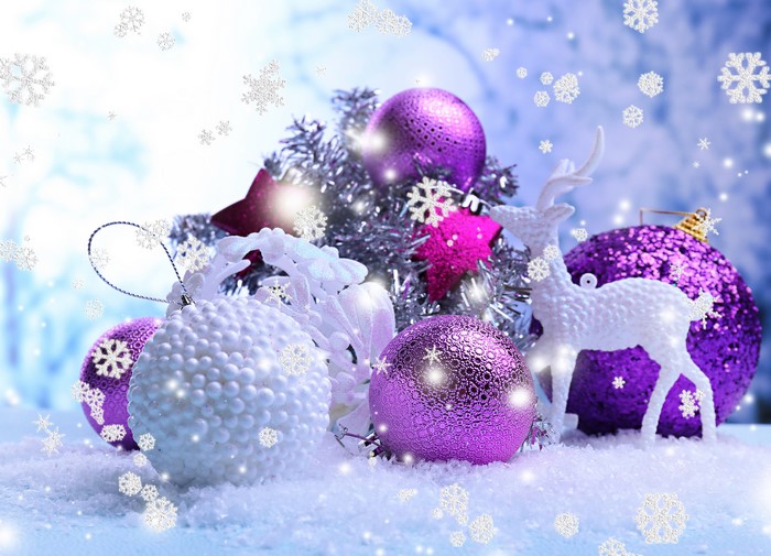 Christmas ornaments with deer and snowflakes