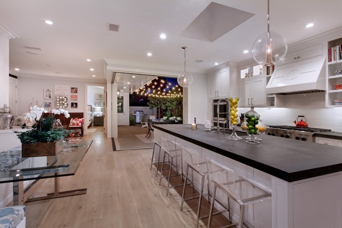 Modern Kitchen with Island and Outdoor Patio