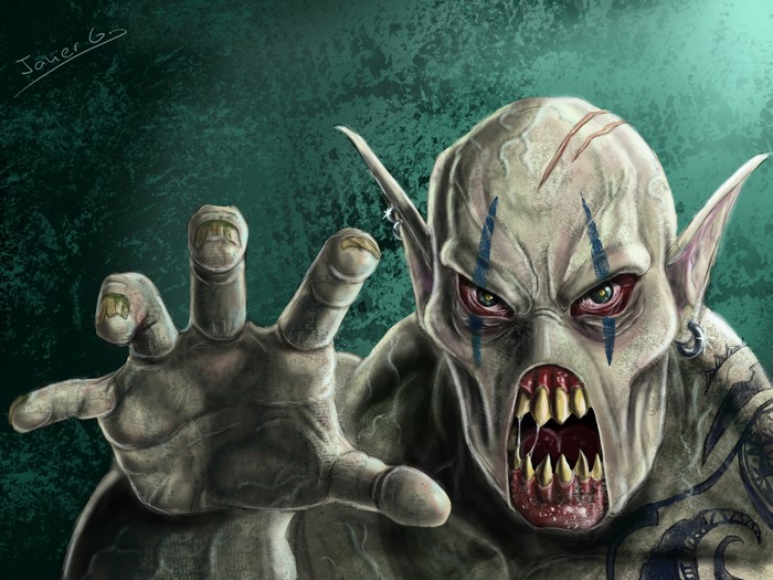Monster with sharp teeth and claws