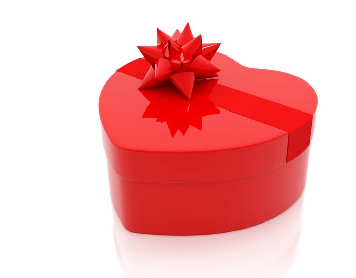 Red Heart Shaped Gift Box with Bow