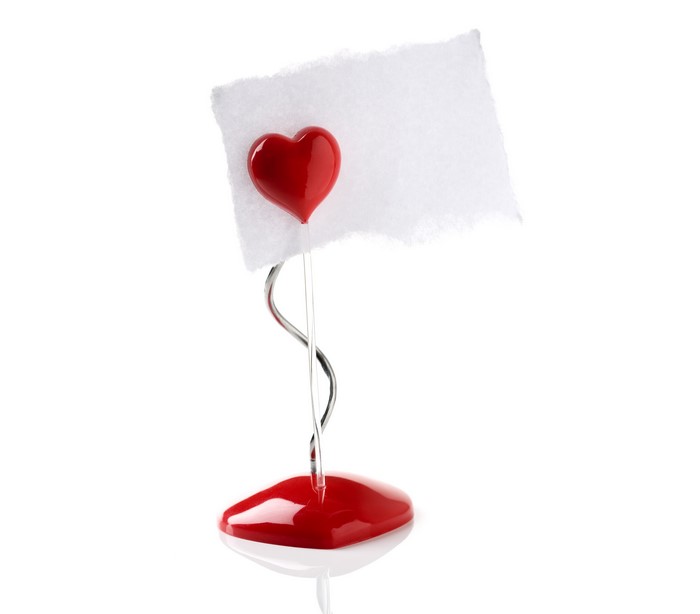 Valentine's Day heart shaped note holder