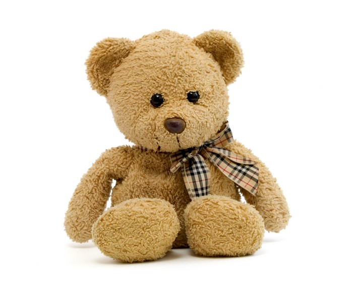 Teddy bear with plaid bow tie