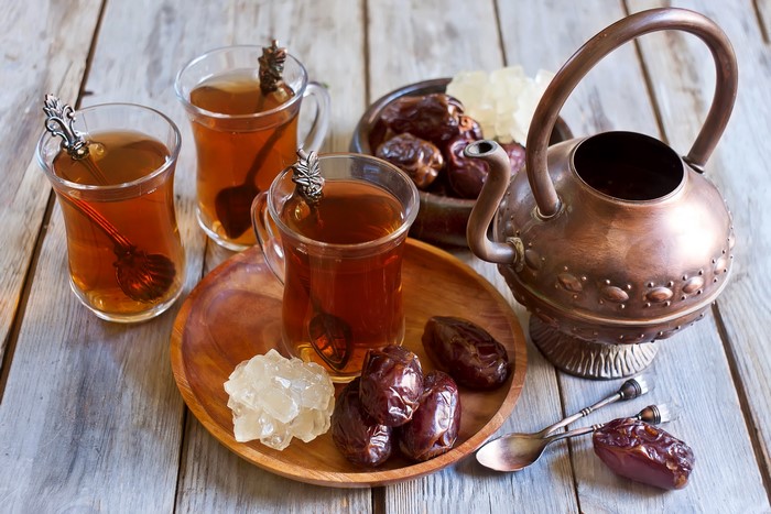 Tea with dates and rock candy