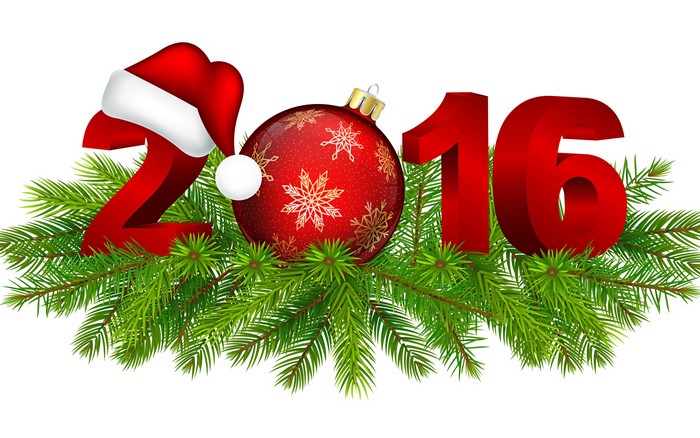 2016 Christmas decoration with fir branches