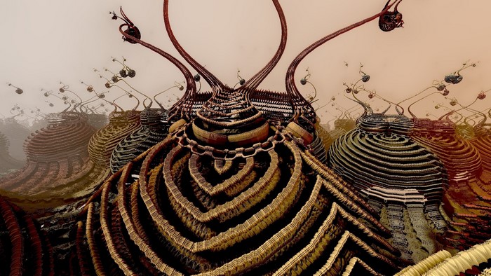 Abstract fractal landscape with organic structures