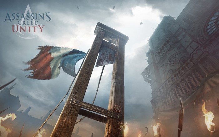 Assassin's Creed Unity Guillotine and French Flag