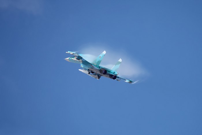 Sukhoi Su-34 fighter jet in flight