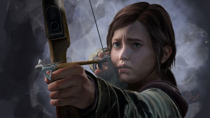 Ellie from The Last of Us with a bow and arrow