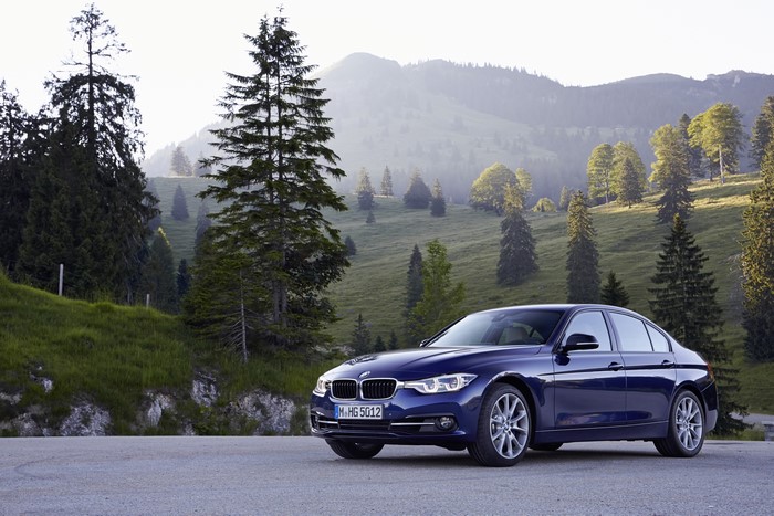 Blue 2015 BMW 340i Sport Line F30