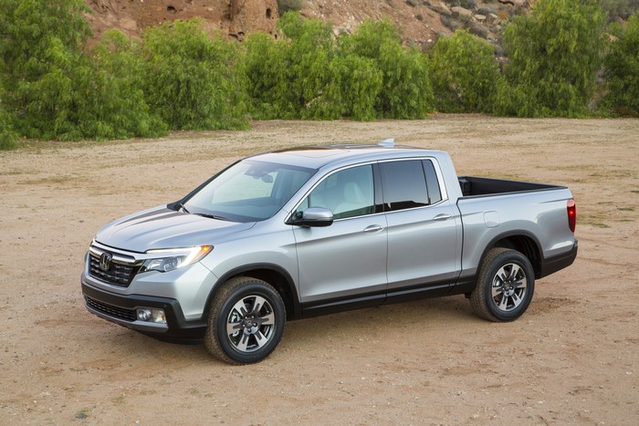 Silver Honda Ridgeline Truck