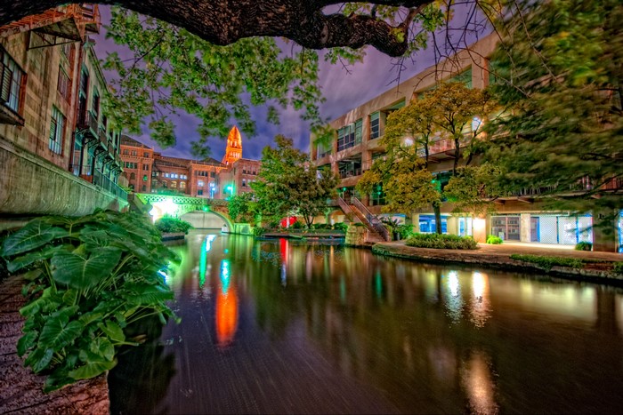 San Antonio Riverwalk at Night, Texas