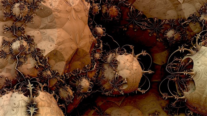 Abstract fractal art with organic and geometric shapes