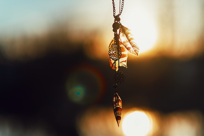 Dreamcatcher with feathers and beads