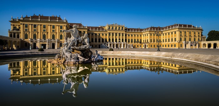 4K Schonbrunn Palace with Sculptures in Vienna, Austria
