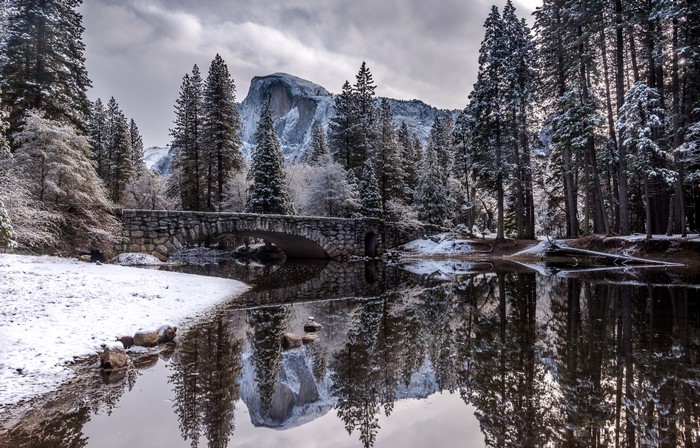 Yosemite National Park Bridge in Winter