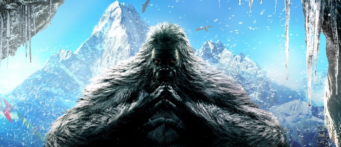 Yeti from Far Cry 4 in snowy mountains