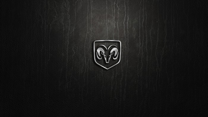 Dodge Ram Logo Emblem on Black Leather