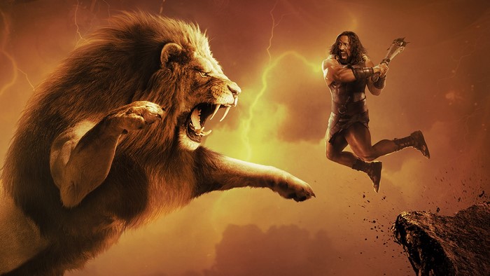 Hercules fighting a lion