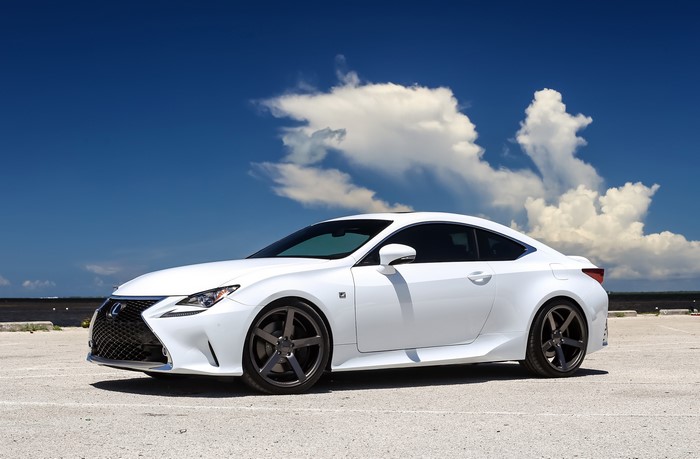 White Lexus RC 350 F-Sport parked outdoors