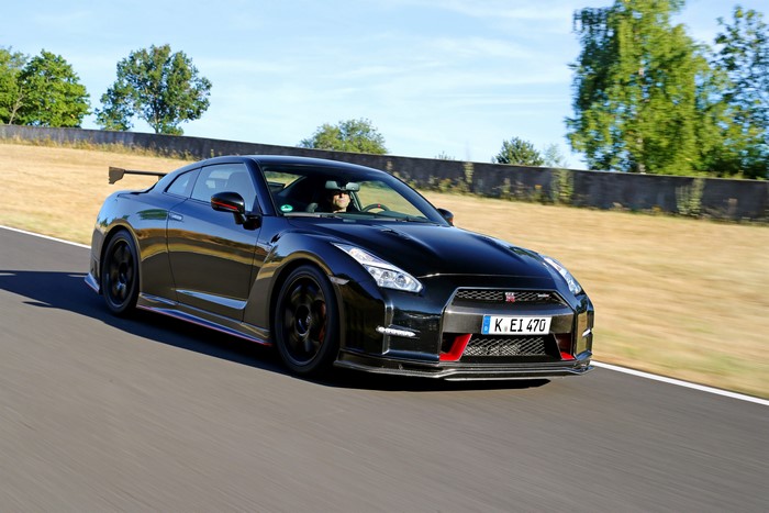 Black 2014 Nissan GT-R Nismo R35 on Track