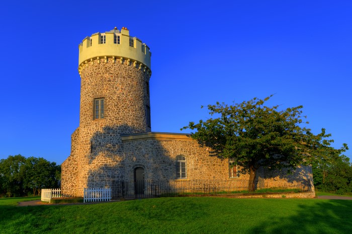 Clifton Observatory Bristol England with Trees and Grass