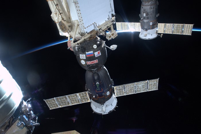 Soyuz TMA-13M docked to an orbital station