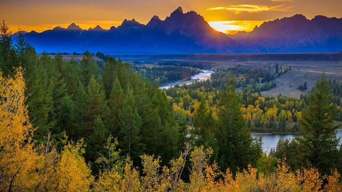 Grand Teton National Park at sunset