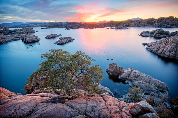 Watson Lake in Prescott Arizona USA at Sunset