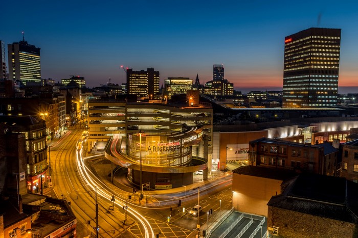 Manchester Arndale Centre at Night, United Kingdom
