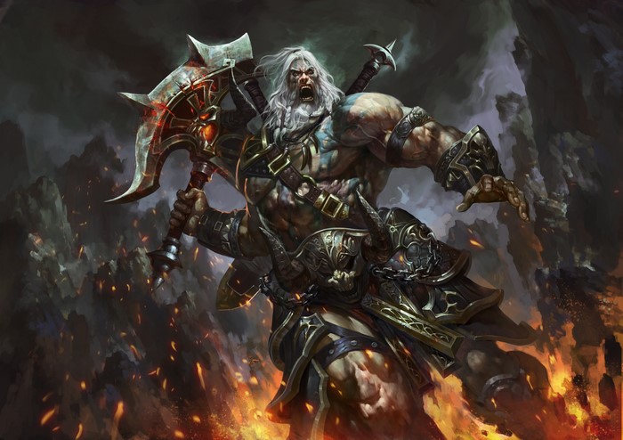 Diablo III Barbarian with Battle Axe