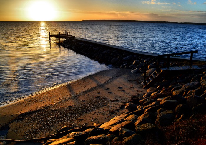 4K Sunset over the Sea at Sonderby, Denmark