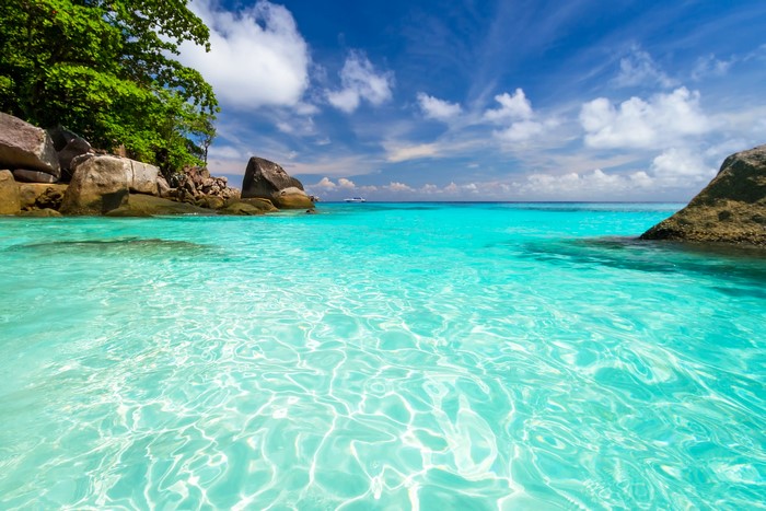 Turquoise water and rocky islands in Thailand