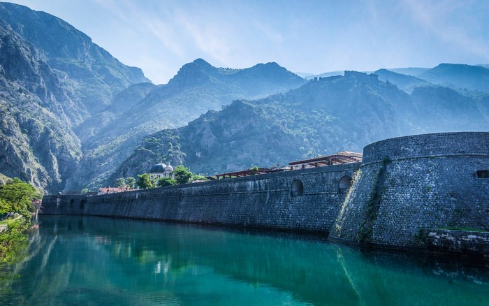Kotor City Walls and Mountains in Montenegro