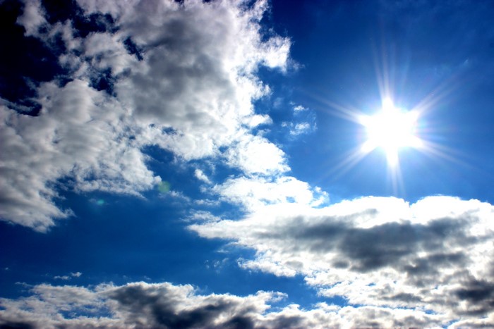 Sky with Clouds and Sun