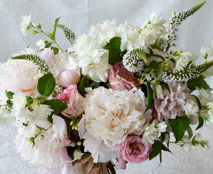 Bouquet of Peonies, Ranunculus, and Matthiola