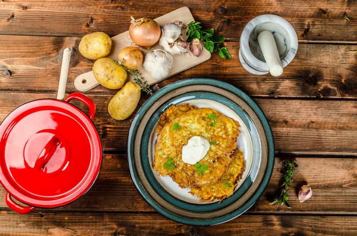 Potato Pancakes with Sour Cream