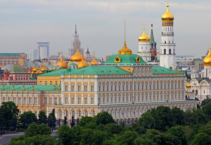 Grand Kremlin Palace and Moscow skyline
