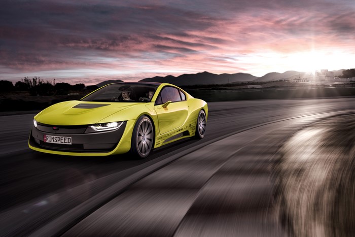 4K 2015 Rinspeed Etos concept (BMW i8) on a track