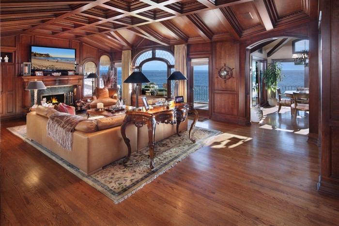 Luxury living room with ocean view